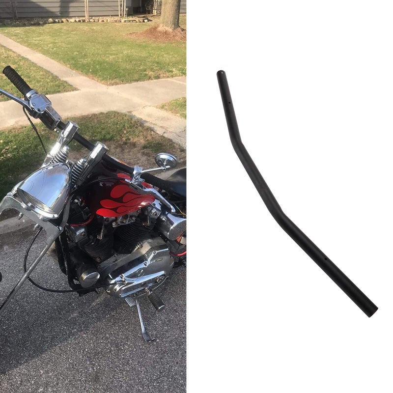 YSMOTO 1" Sportster Drag Bars Motorcycle Handlebar 25mm Wide Handlebars for Sportster HD Custom Chopper Softail Tour Glide Road King Electra, BLACK - Image 1